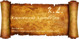 Kapronczai Leonóra névjegykártya