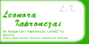 leonora kapronczai business card